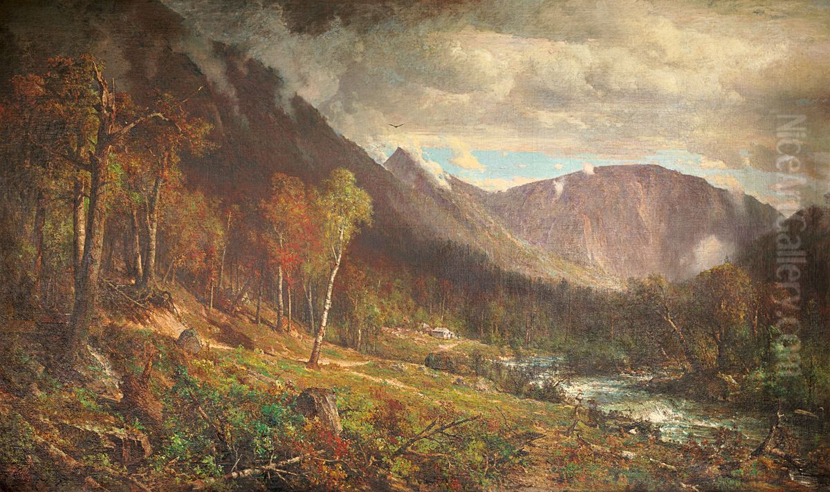 Crawford Notch Oil Painting by Thomas Hill