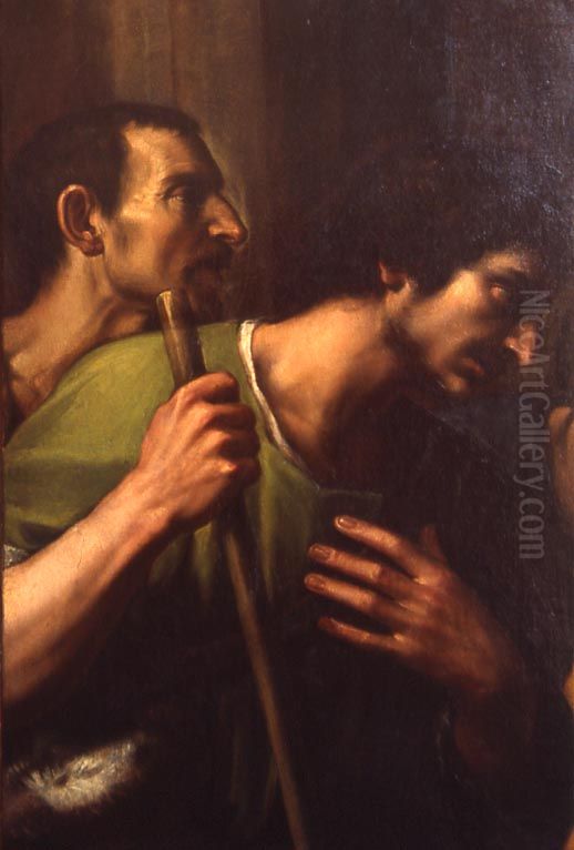 Two shepherds Oil Painting by Giuseppe Vermiglio