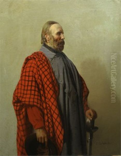 Ritratto diGaribaldi Oil Painting by Eleuterio Pagliano