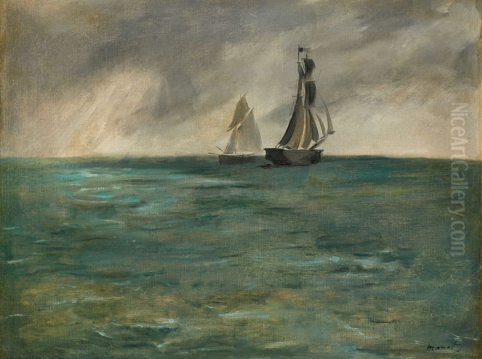 Marine, temps d'orage Oil Painting by Edouard Manet