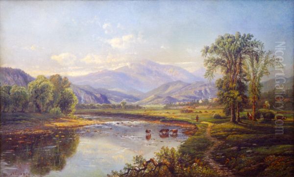 Mount Washington and the Saco River from the North Conway Intervale Oil Painting by Edmund Darch Lewis