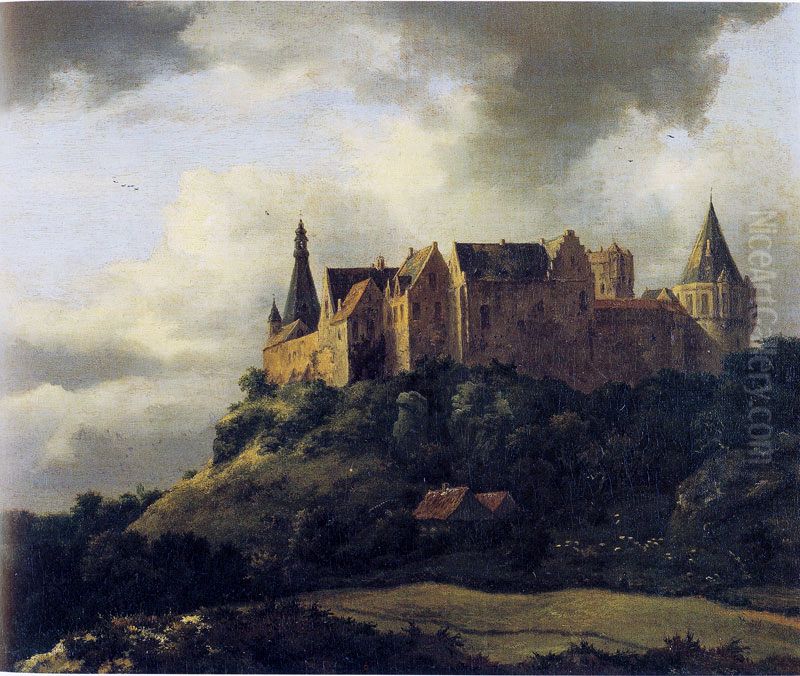 View of Bentheim castle Oil Painting by Jacob Van Ruisdael