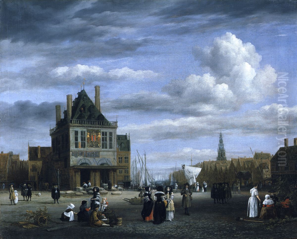 Dam Square in Amsterdam Oil Painting by Jacob Van Ruisdael