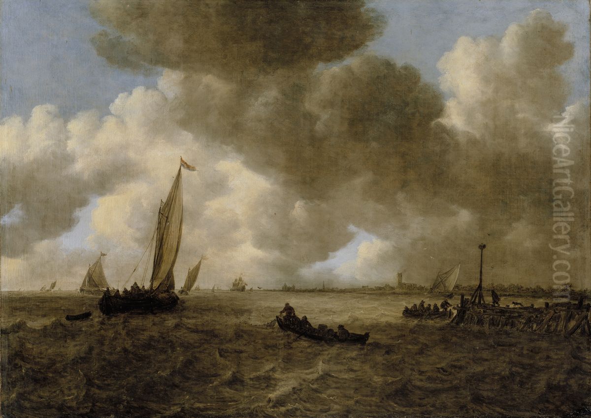 Stormigt hav Oil Painting by Jan van Goyen