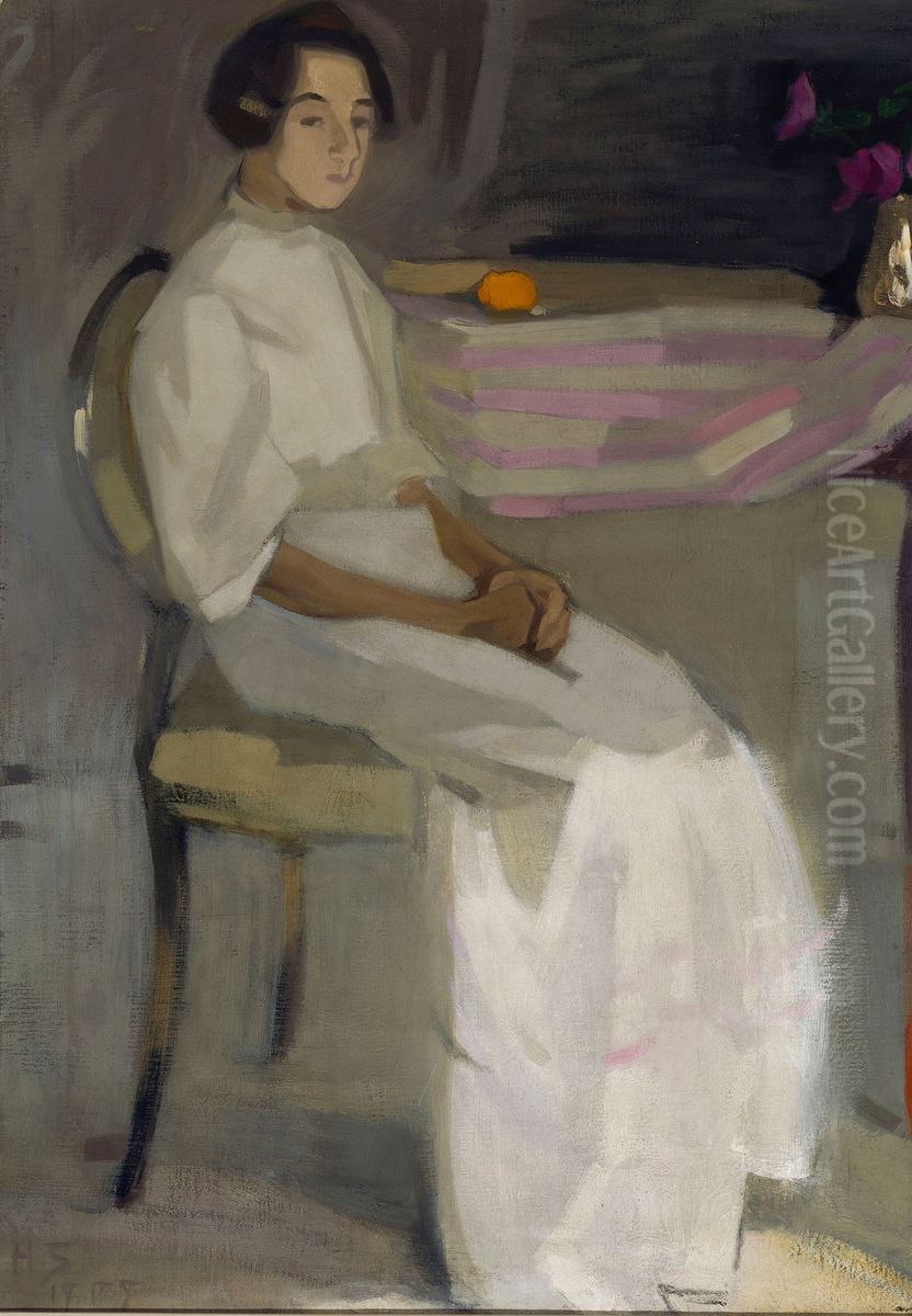 Costume Picture II Oil Painting by Helene Schjerfbeck