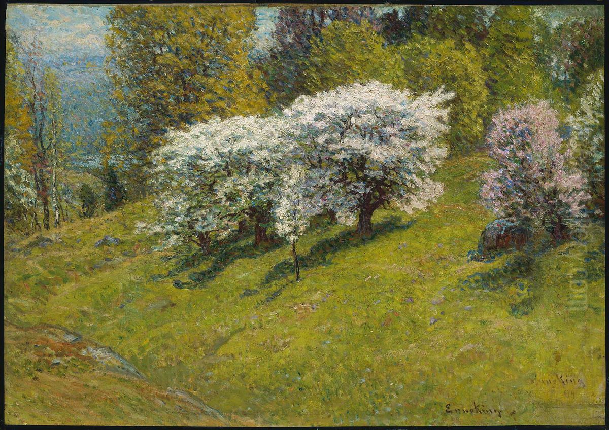 Spring Hillside Oil Painting by John Joseph Enneking