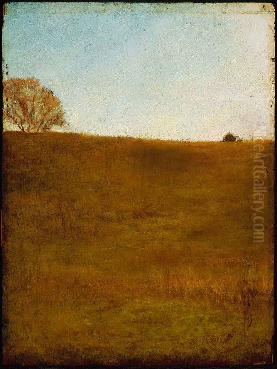 October. Hillside, Noonday, Glen Cove, Long Island Oil Painting by John La Farge
