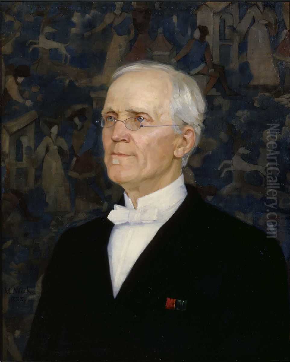 Portrait of B. O. Schauman Oil Painting by Maria Wiik