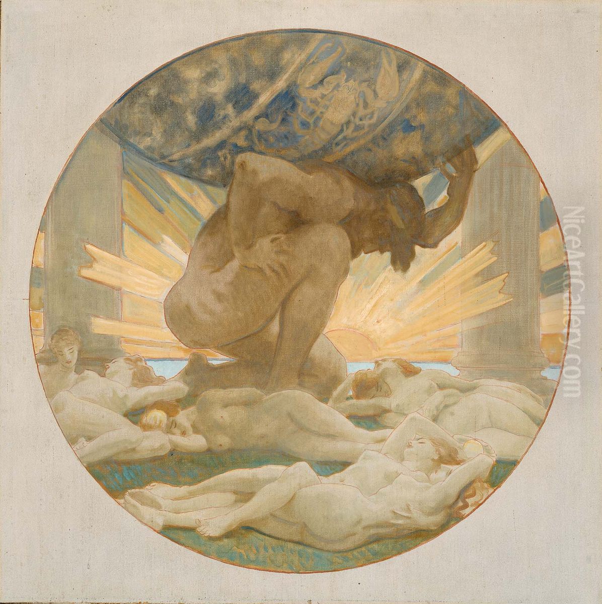 Sketch for Atlas and the Hesperides Oil Painting by John Singer Sargent