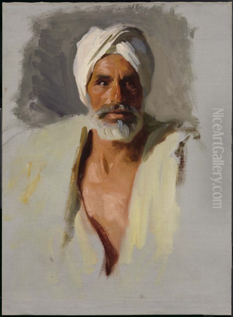 Head of an Arab Oil Painting by John Singer Sargent