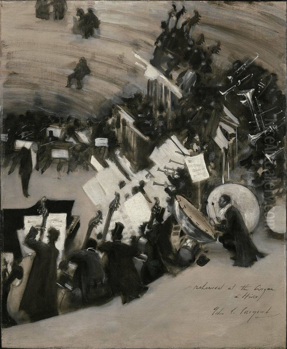 Rehearsal of the Pasdeloup Orchestra at the Cirque d'Hiver Oil Painting by John Singer Sargent