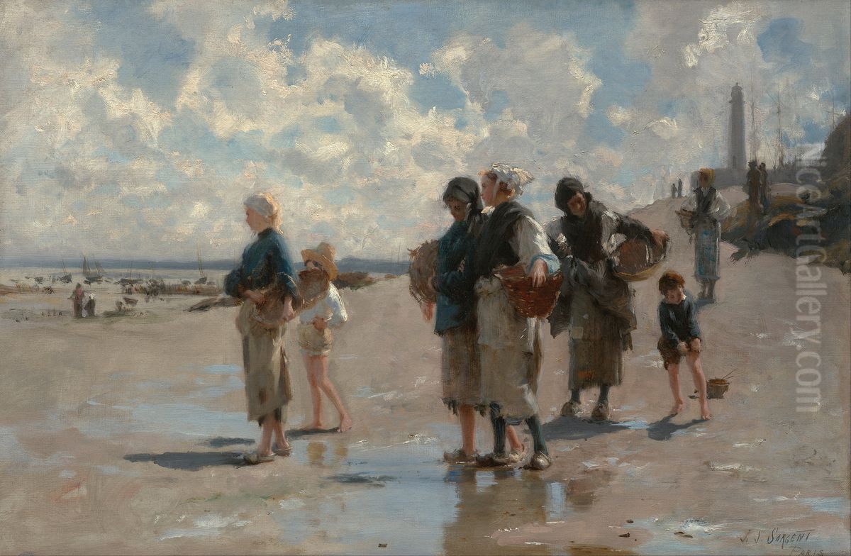 Fishing for Oysters at Cancale Oil Painting by John Singer Sargent