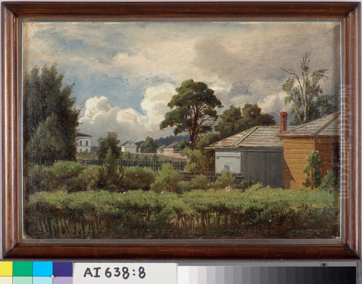 Porvoon laitamilta Oil Painting by Johan Knutson