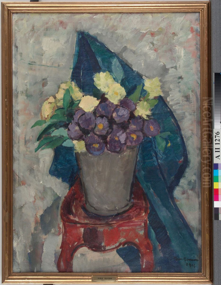 Kukka-asetelma Oil Painting by Niels Hansen