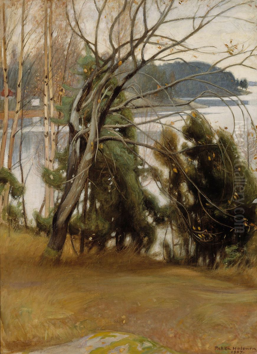 Sallow in Autumn Oil Painting by Pekka Halonen