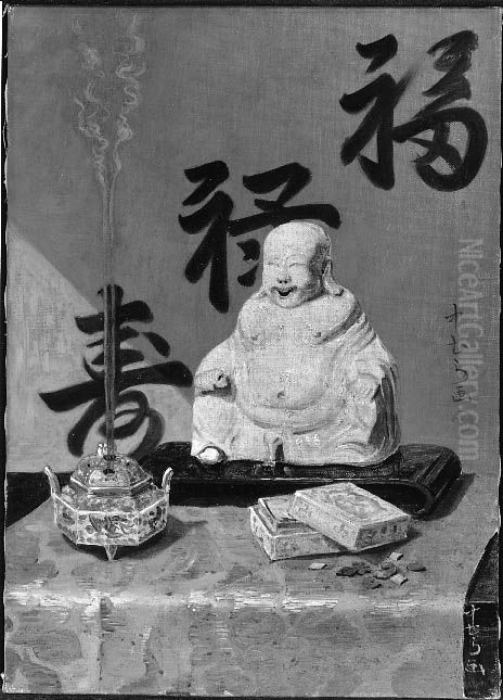 The Jolly God Oil Painting by Kanji Nakamura