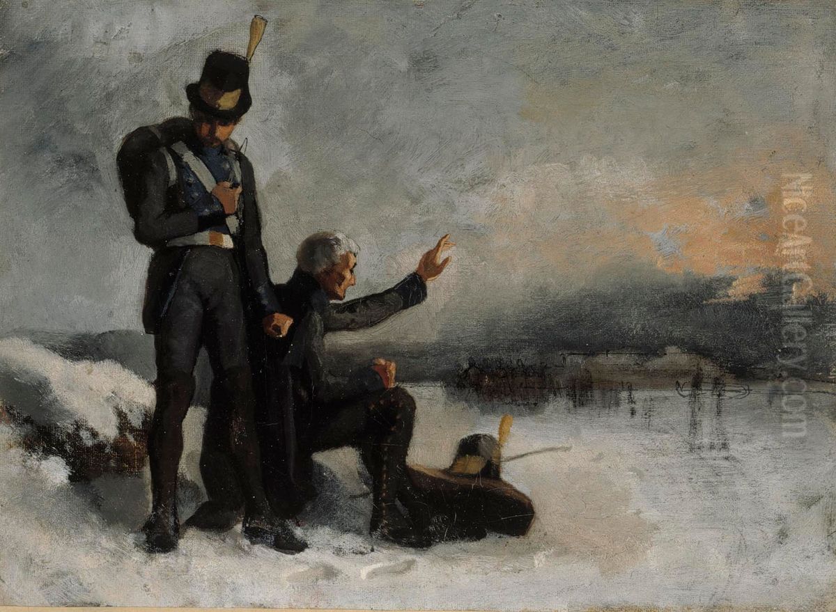 Scen fran Finska kriget Oil Painting by Albert Edelfelt