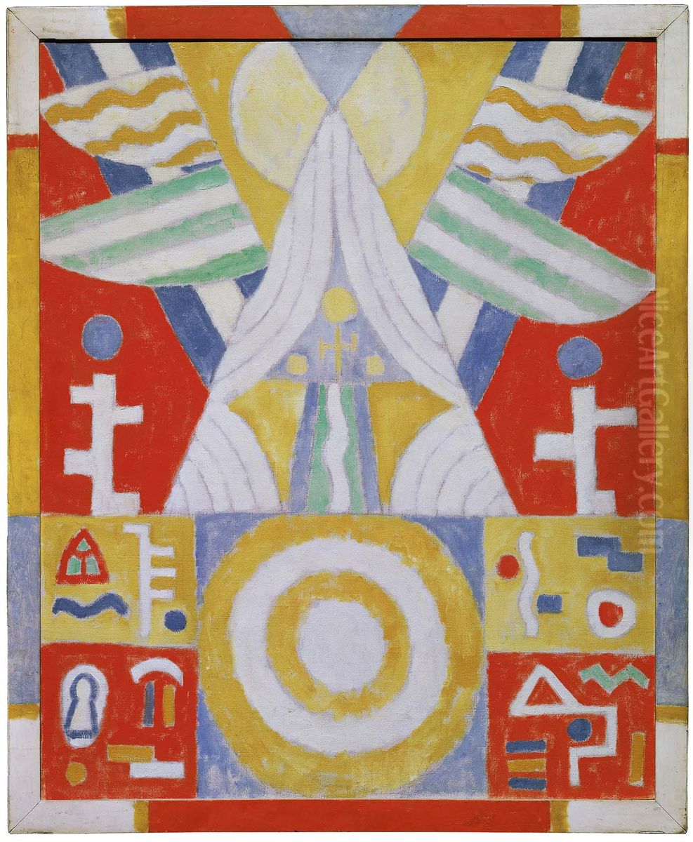 Arrangement - Hieroglyphics (Painting No. 2) Oil Painting by Marsden Hartley
