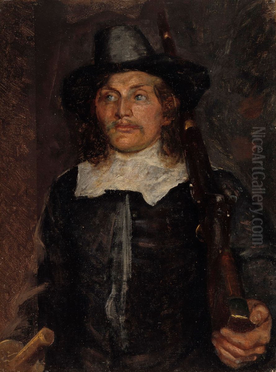 Ylioppilaiden nousu, osaluonnos. Oil Painting by Kristian Zahrtmann