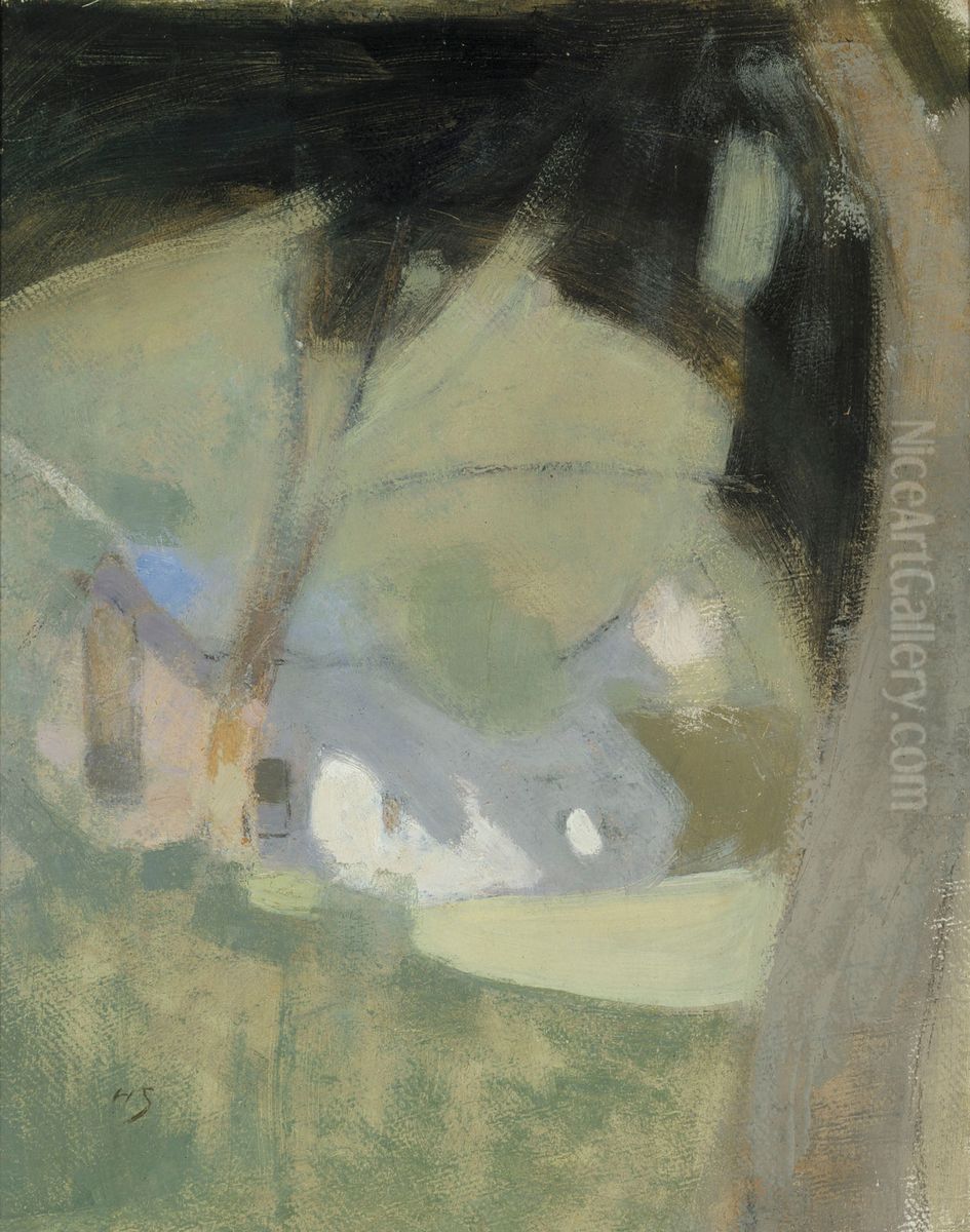 The Old Brewery (Composition) Oil Painting by Helene Schjerfbeck