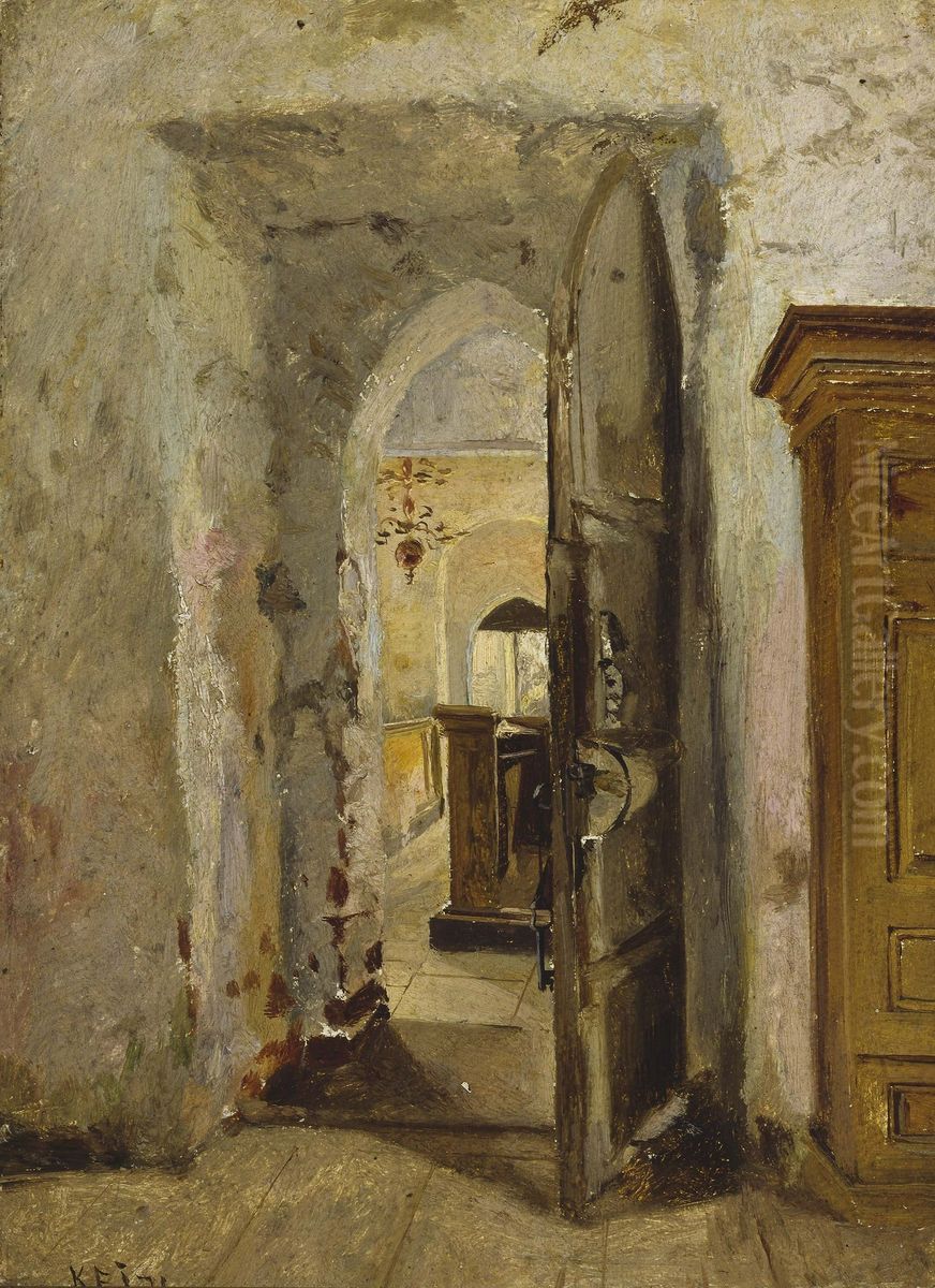 Vestry Door Oil Painting by Karl Jansson