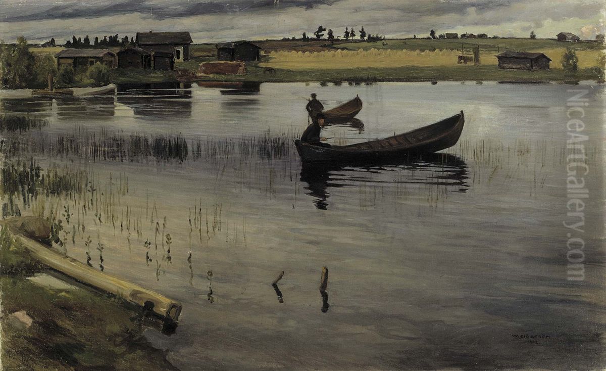 A Cloudy Day Oil Painting by Vilho Sjostrom