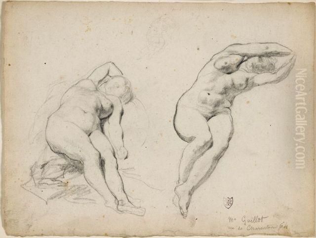 Deux Etudes De Nus Feminins Oil Painting by Daniel Casey