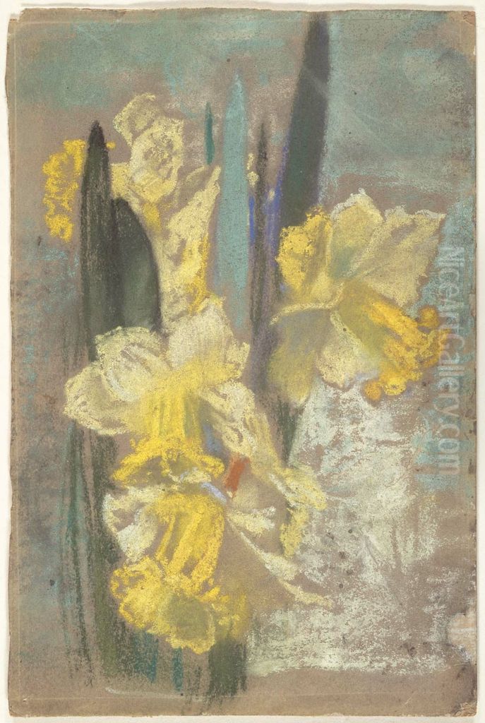 Winter Daffodils Oil Painting by Sarah W. Whitman