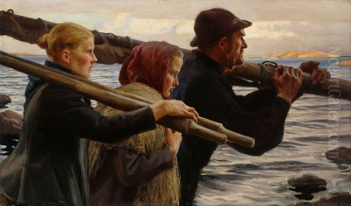 In the Outer Archipelago Oil Painting by Albert Edelfelt