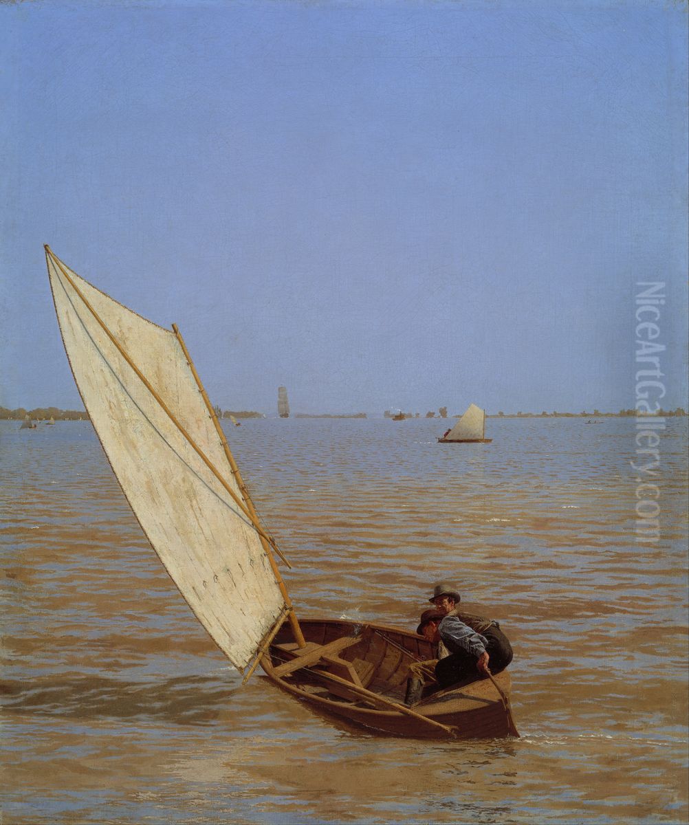 Starting Out After Rail Oil Painting by Thomas Cowperthwait Eakins