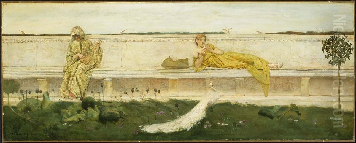 A Garden Oil Painting by Thomas Dewing