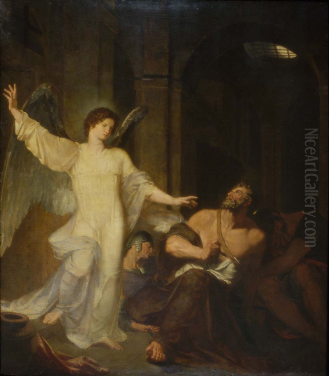 The Angel Releasing St. Peter from Prison Oil Painting by Washington Allston