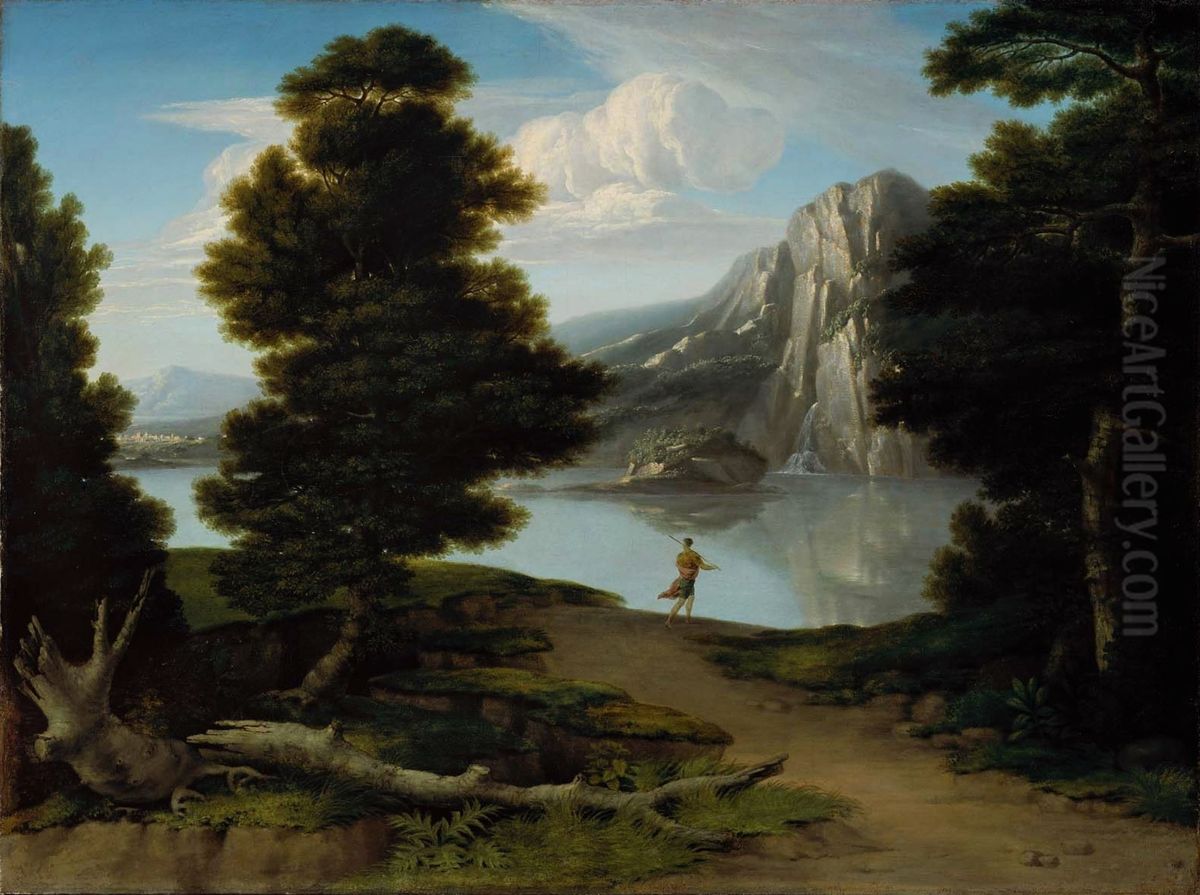 Landscape with a Lake Oil Painting by Washington Allston