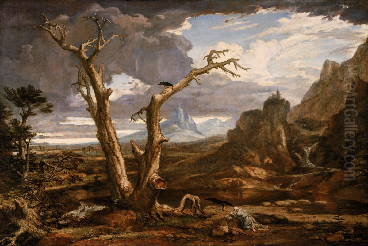 Elijah in the Desert Oil Painting by Washington Allston