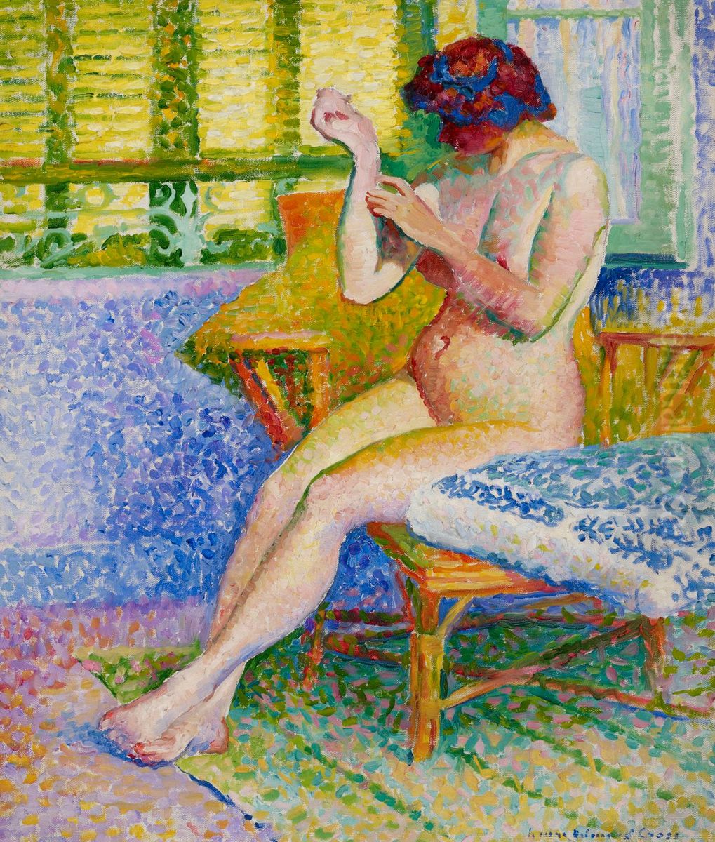 Model Oil Painting by Henri-Edmond Cross