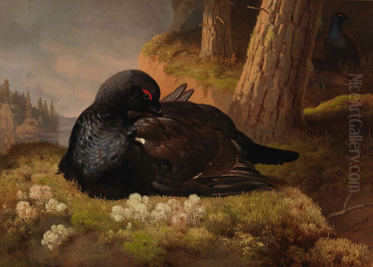 Capercaillie Oil Painting by Ferdinand von Wright