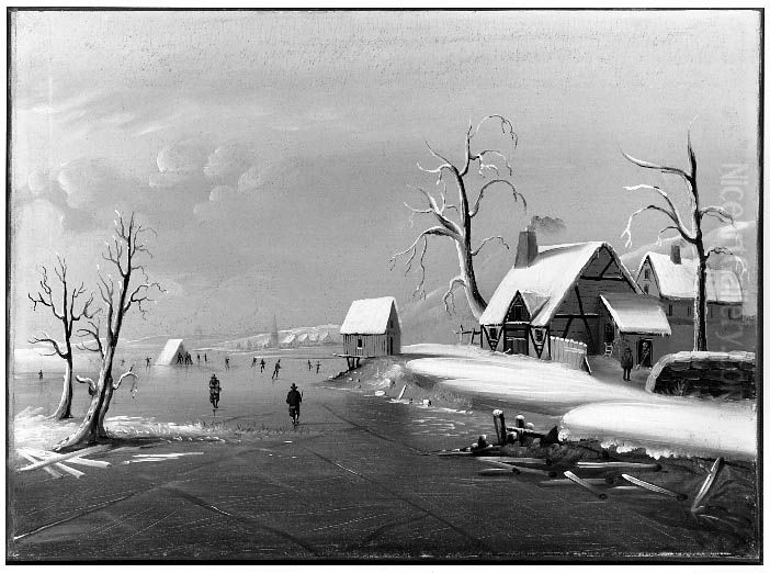 Winter Scene Oil Painting by William Matthew Prior