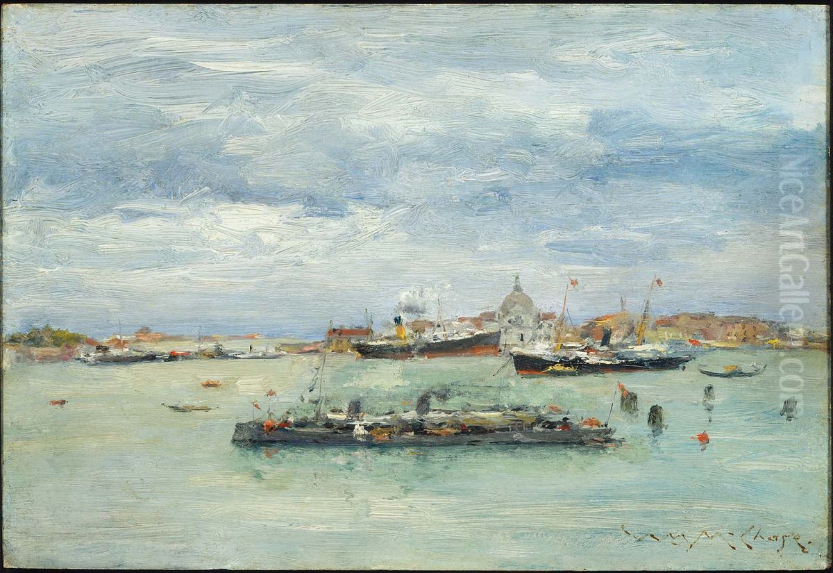 Gray Day on the Lagoon Oil Painting by William Merritt Chase