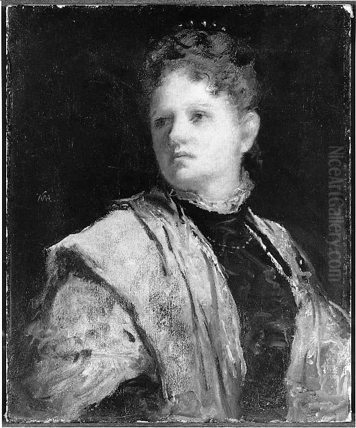 Head of a Girl Oil Painting by William Morris Hunt