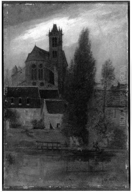 Along the River Oil Painting by William Morris Hunt