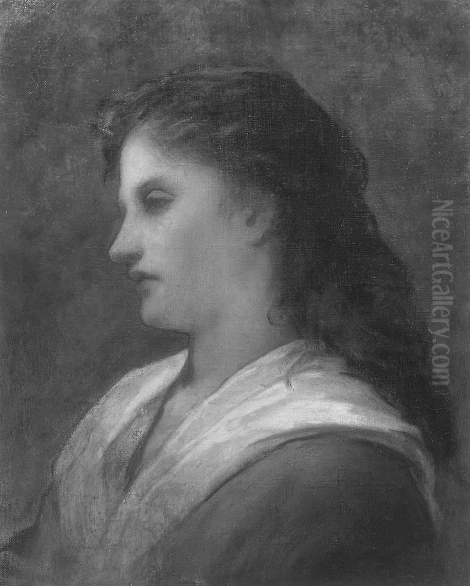 Head of a Woman Oil Painting by William Morris Hunt