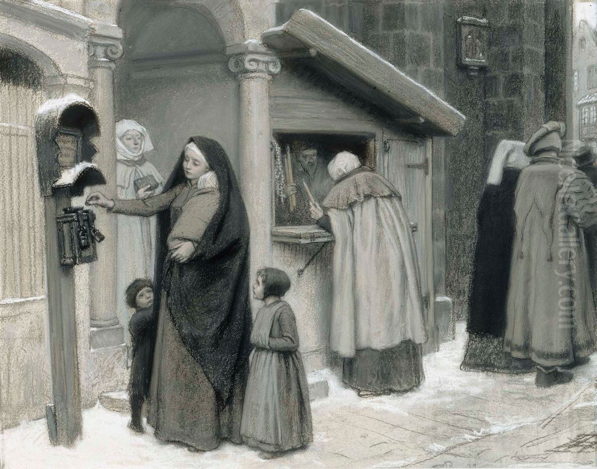 Lesken ropo Oil Painting by Georg Von Rosen