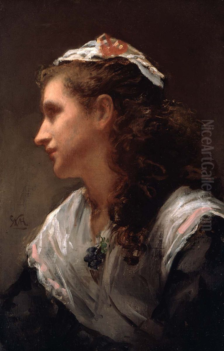 Priscilla Oil Painting by William Morris Hunt