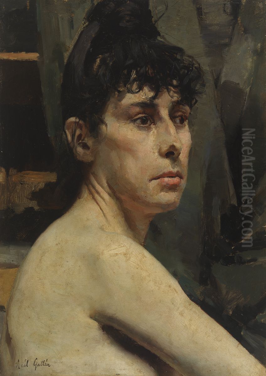 Malliharjoitelma Oil Painting by Akseli Valdemar Gallen-Kallela