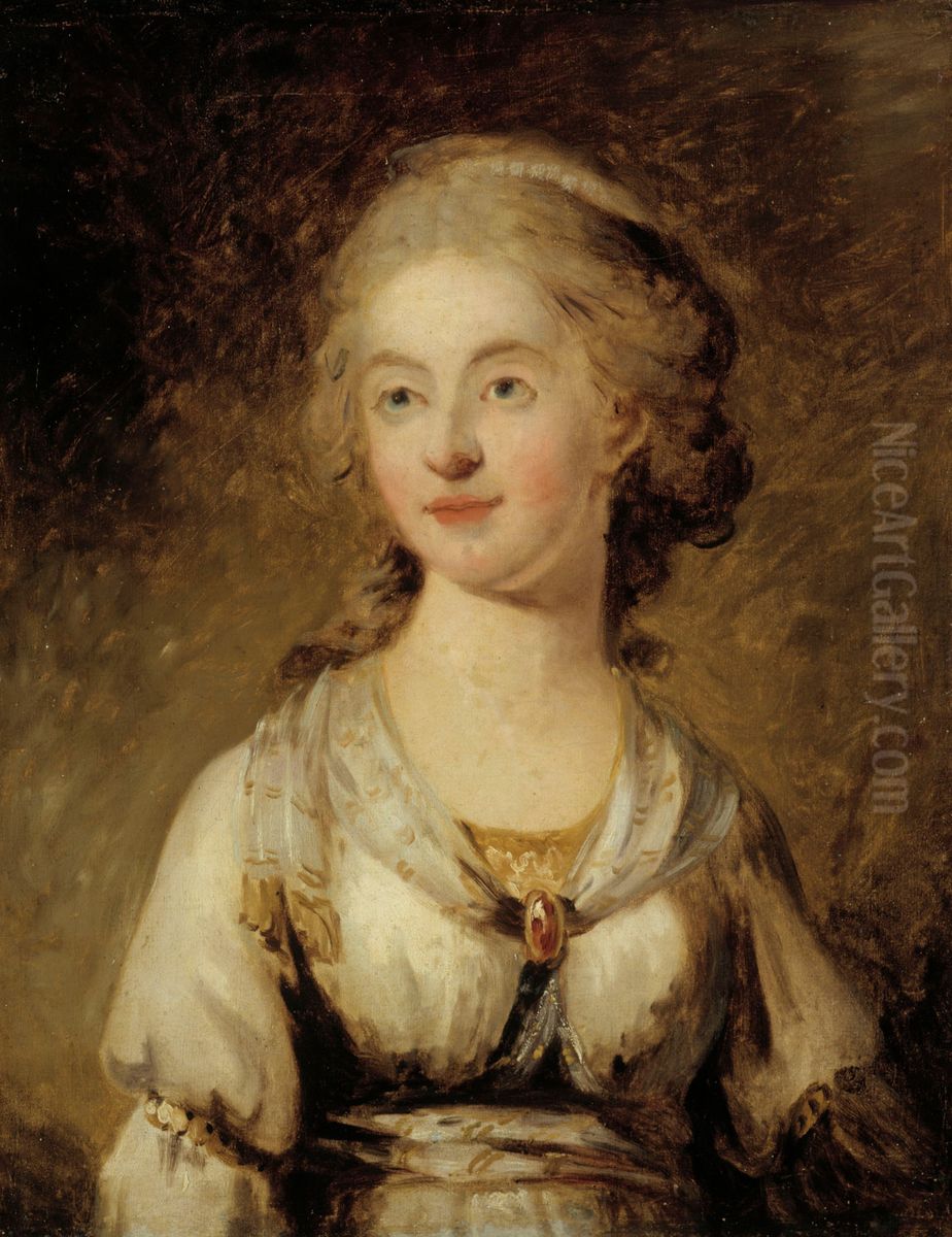 Actress Anna Sofia Hagman Oil Painting by Carl Frederik von Breda