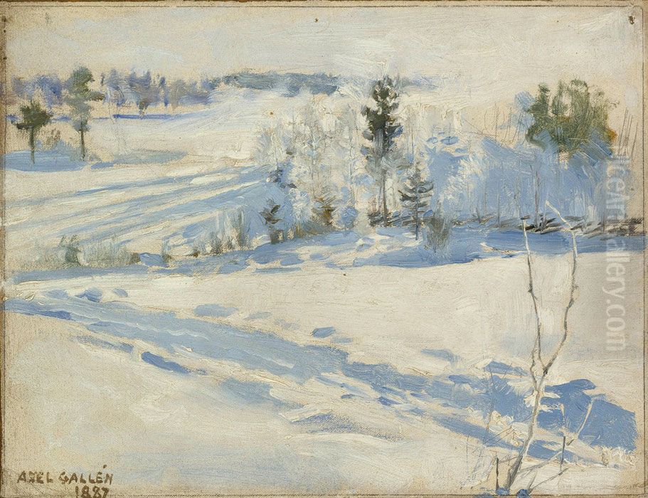 Winter Landscape Oil Painting by Akseli Valdemar Gallen-Kallela