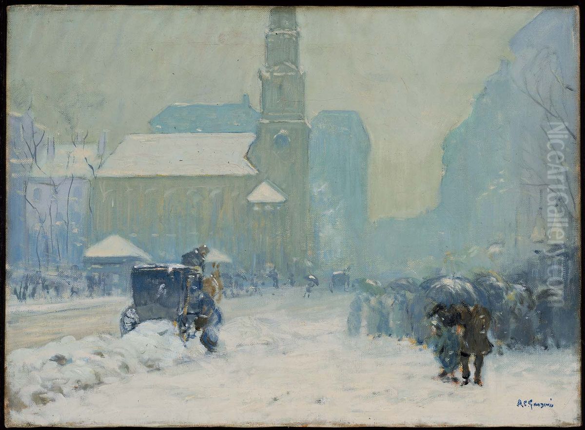 Park Street, Boston Oil Painting by Arthur Clifton Goodwin