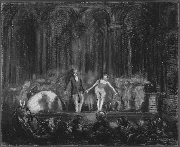 Broadway Burlesque Oil Painting by Arthur Clifton Goodwin