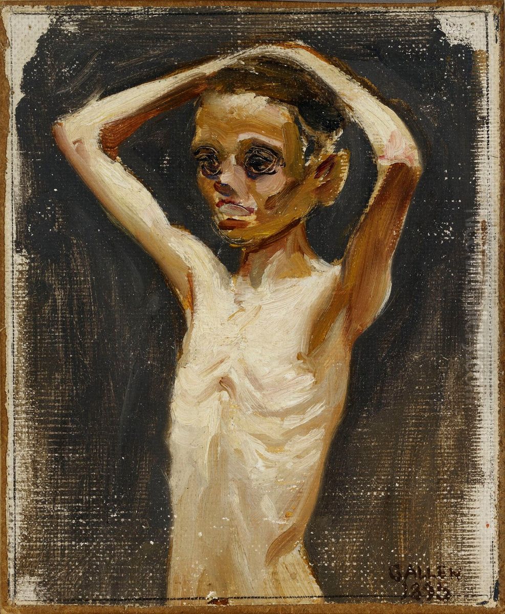 Girl from the Jaskala Croft Oil Painting by Akseli Valdemar Gallen-Kallela