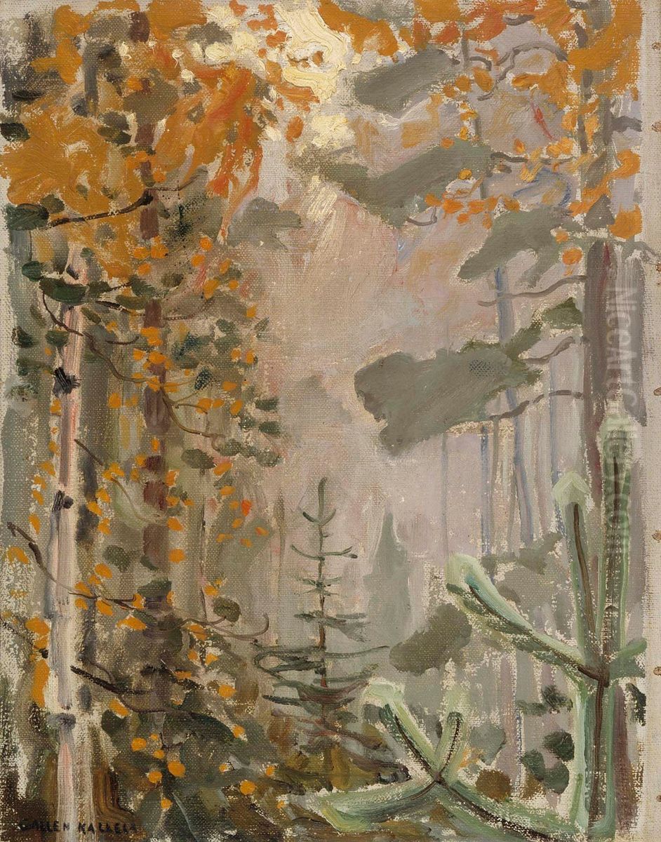 Hostlandskap Oil Painting by Akseli Valdemar Gallen-Kallela